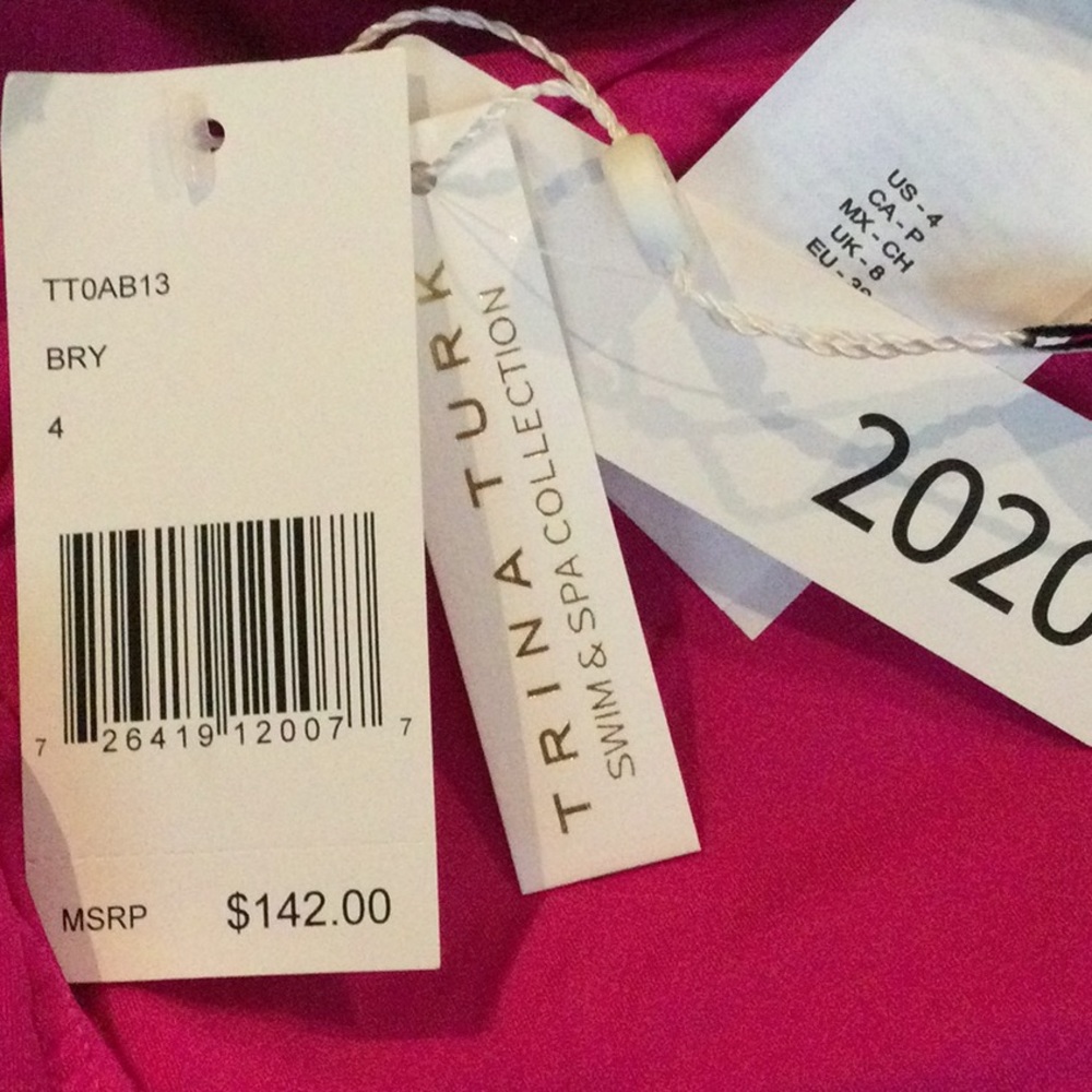 NWT $142 TRINA TURK BERRY ONE SHOULDER ONE PIECE - Picture 3 of 8